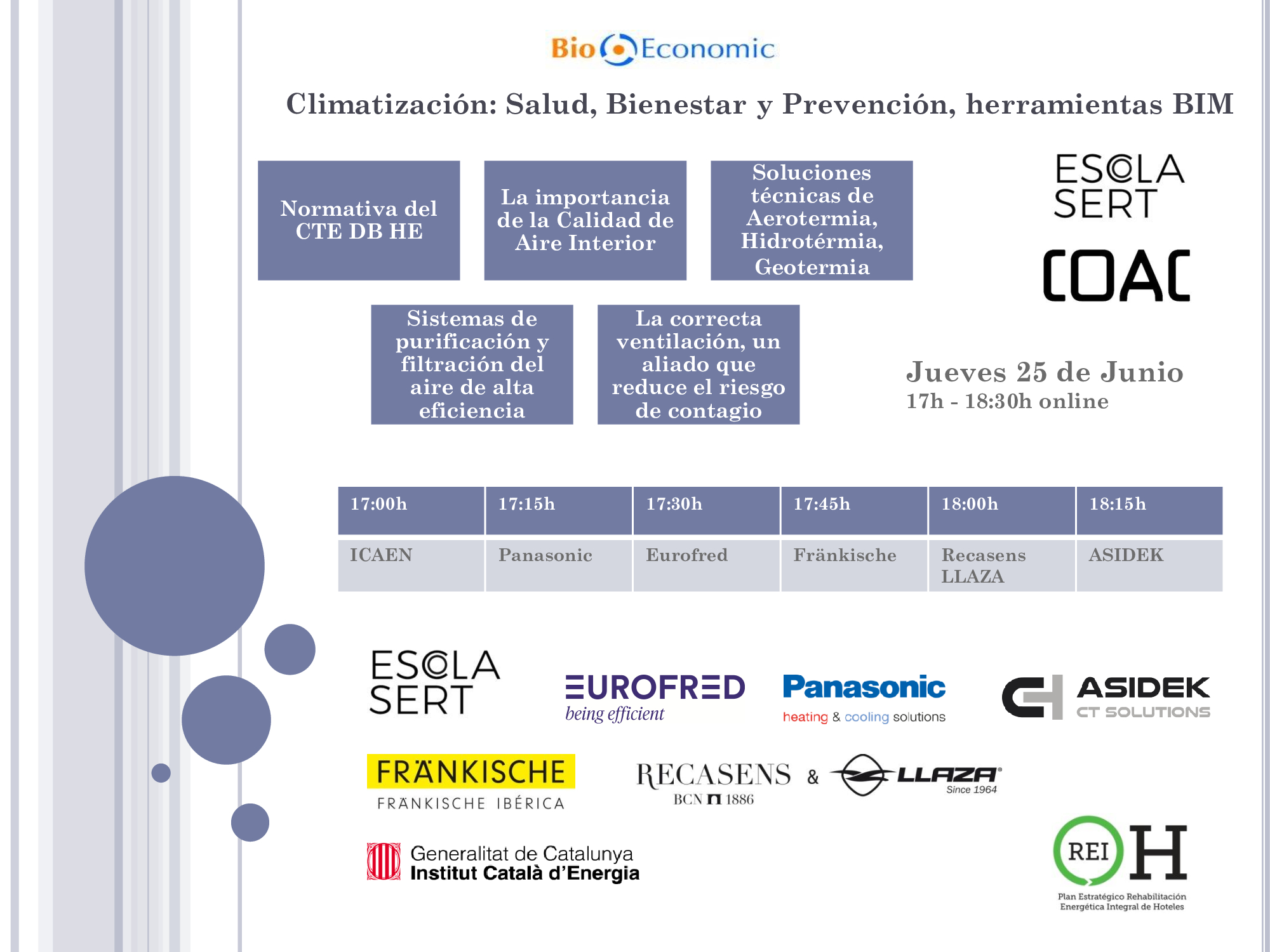 Webinar de BioEconomic “Climatización Salud, Bienestar y Prevención, herramientas BIM”